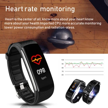 C6T Kūno Temperatūra Smart Apyrankę Žiūrėti IP67 atsparus Vandeniui Širdies ritmo Monitorius Smartband Apyrankė Fitneso Sveikatos Tracker