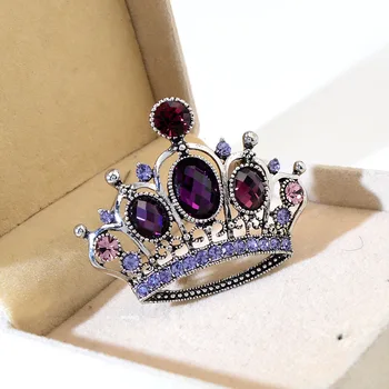 CINDY XIANG Crystal Crown Sagės Moterų Mados Vintage Papuošalai Gražus, Spindintis kalnų krištolas Pin Aukštos Kokybės Naujas 2021
