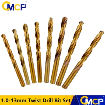 CMCP 1.0-13mm Twist Drill Bit Nustatyti 13/19/25pcs Kobalto Padengtas HSS Ginklą Grąžtas Medienos/Metalo Skylę Gręžti Mūrą