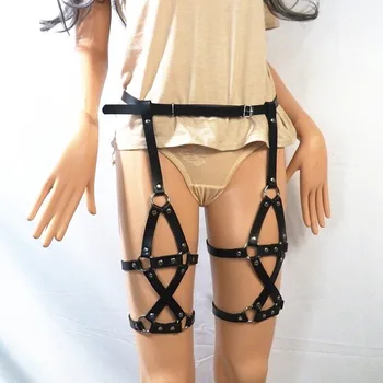 COLEMJE Harajuku Lingerie Sexy Karšto Erotika Diržas Diržai Nelaisvėje apatinis Trikotažas Suspender Diržo Gothic Punk Stiliaus Pakinktai Kojos Keliaraiščiai