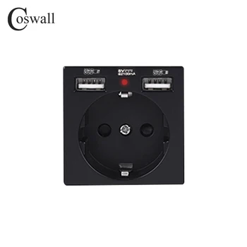 COSWALL ES / prancūzų Standarto kištukinis Lizdas su Dual USB Įkrovimo lizdas Modulis 52*52*30mm Suderinama su C1 X2 E20 A1 Serijos 