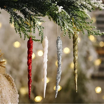 CYUAN 10vnt 13cm Kalėdų Modeliavimas Ledo Kalėdų Medžio Kabo Ornamentu Netikrą Varveklis Žiemos Grupė Kalėdų, Naujųjų Metų ir Dekoro Prekes