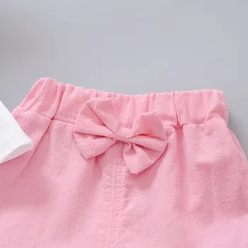 Chidlren tai Nustato Vasaros Baby Girl Atsitiktinis Animacinių filmų Triušis Spausdinti Trumpas Rankovės marškinėliai Topai, Šortai Komplektas Komplektai