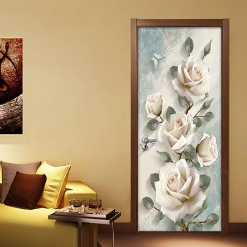 Creative 3D Gėlės Durų Lipdukas Namų Dekoro Sienos Lipdukai 