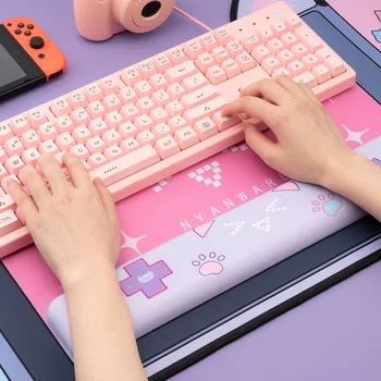 Cute Kačių Ausys Didelis Pelės Mygtukai 80CM*40CM Tirštėti Kompiuteriniai Žaidimai, neslidžia Rožinė Mergaitė Animaciją Super Cute Girl