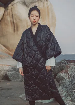 DEAT Japonijos Kimono Susieta Su Pižamą Stiliaus Trijų Ketvirtį Rankovės Šikšnosparnių Rankovėmis Moterims Prarasti Plius Dydis 2021 M. Rudens Žiemos Naujas TD681