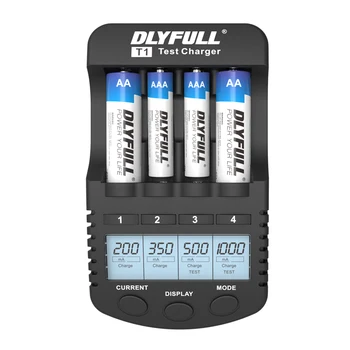 DLYFULL T1 Įkraunama Baterija, Įkroviklis AA AAA nimh nicd batteies 4 slots smart baterijos kroviklis JAV, ES, UK, AS Plug Aukščiausios kokybės