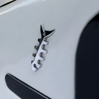 DSYCAR 1Pcs 3D Metalo Žuvų Kaulai, Emblema Lipdukas Automobilių VISUREIGIS Kūno Šildomi Padengti Lipdukai 
