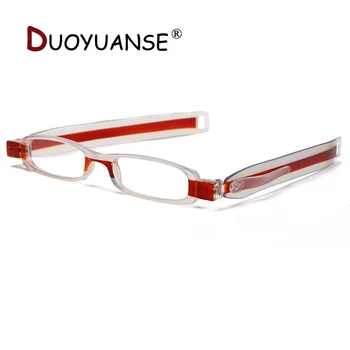 DUOYUANSE Mados nešiojami akiniai Skaitymui 360 Naujas sulankstomas senas sukasi akiniai, unisex akiniai skaitymui rašiklio laikiklis akinių +2.0