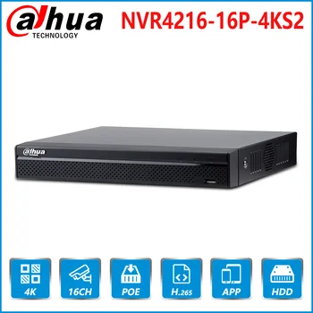 Dahua anglų Originalas NVR4216-16P-4KS2 16 Kanalų 16PoE 4K&H. 265 Lite Tinklo Vaizdo įrašymo 4K Saugumo VAIZDO stebėjimo Sistema