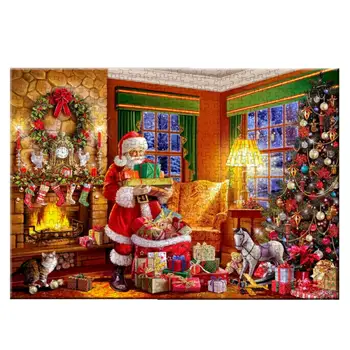 Deluxe-Santa Skubus Pristatymas Kalėdų Dėlionė 1000 Vienetų Aukštos Sunku Puzzle 1000 Vienetų Dėlionės Namų Sienų Tapyba Dėlionės