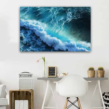 Didelio formato Spausdinimas SIENŲ Tapybos bangos jūra vandenynas akcijų sienos menas drobė spausdinti nuotraukas, gyvenamasis kambarys ir miegamasis Jokių Rėmų