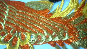 Didelis Golden Phoenix Audiniu Išsiuvinėti Pleistrai Drabužių Aplikacijos Siuvinėjimo Gėlių Vestuvių Suknelė Siuvimo Apdaila Drabužis