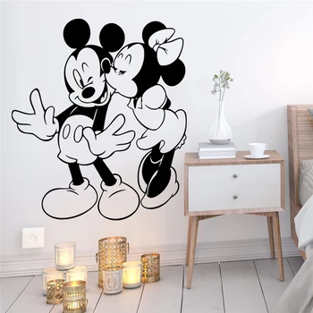 Disney mickey minnie mouse sienų lipdukai vaikams kambariai darželio namų dekoro animacinių filmų sienų lipdukai, vinilo jam prilygintą išsilavinimą meno 