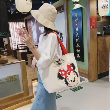 Disney naujas didelis maišas moterų maišelį 2019 mielas animacinių filmų Mickey didelės talpos rankinėje laukinių mergina peties drobė maišelis rankinės, piniginės
