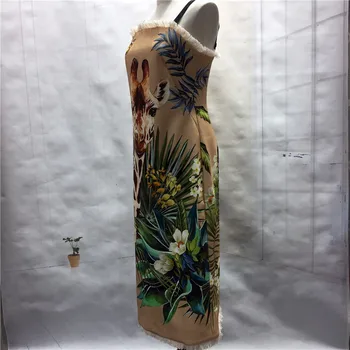 Dizaineris 2020 Moterų Suknelė Pavasario Vasaros Diržas Seksualus Backless Žirafa Spausdinti Rankovių Kutas Elegantiškas Mergaičių Suknelės Vestidos skraiste
