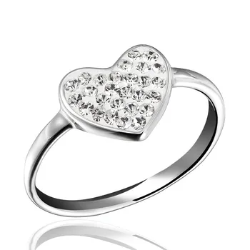 Dormith nekilnojamojo 925 Sterlingas Sidabro žiedai Juoda/Pilka/Balta Širdies žiedai Kristalų Žiedai su uodega žiedai moterų papuošalai