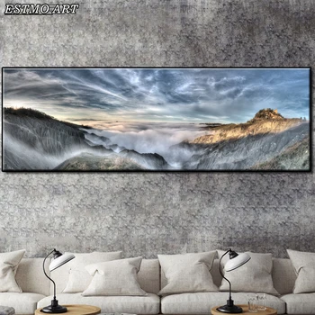 Drobės tapybos sienos meno 70x210CM be Rėmelio Alpių debesys Kūrybiškumą Salonas Studijų Kraštovaizdžio Dekoratyviniai Paveikslai