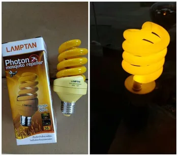 E27 220V geltona šviesa išsiųsti uodų repeller šviesos bangos energijos taupymo namų patalpų lemputės spiralė veiksmingas repelentas Lempos spiralė