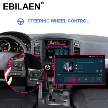 EBILAEN Automobilio Multimedijos grotuvo Mitsubishi PAJERO 4 2din Android 9 AutoRadio Kasetės DVD GPS Navigacijos V97 V93 Galinio vaizdo Kamera