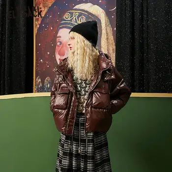 ELFSACK Kietas Grynas Negabaritinių 90% Baltųjų Ančių Pūkų Paltai Moterims,2020 M. Žiemos ELF Kišenėje korėjos Ponios Šiluma Kasdien Šviesus Outwear