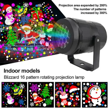 ES/JAV/jungtinė karalystė/AC 16 nuotrauką Juda LED Lazerinis Projektorius Lempos, Helovinas, Kalėdos Snaigės Sodo Dekoro kalėdų žiburiai sukasi projektorius