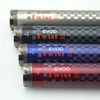 EVOD Twist 3 1600mah Baterija EVOD Twist III Reguliuojamas Įtampa 3.3 V-4.8 V Vs Evod Twist II USB Pro Garintuvas Cigarečių