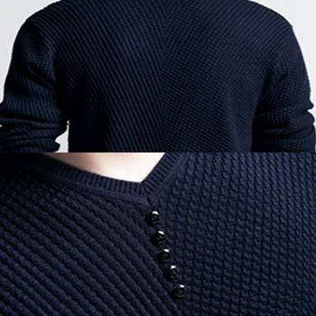 Elegantiškos Rudens Žiemos Megztiniai Vyrams Vientisos Spalvos V-Kaklo, Ilgomis Rankovėmis 2020 Megztinis Megztas Traukti Sweater Mens Megztiniai Vyrų Trikotažas