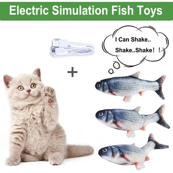 Elektroninių Naminių Kačių Katžolių Žaislas Elektros USB Mokestis Modeliavimas Žuvų Šuo, Katė Žaidžia Kramtymas Kramtomoji Mokymo Augintiniai Vaikas Žaislas Netikrą Žuvys