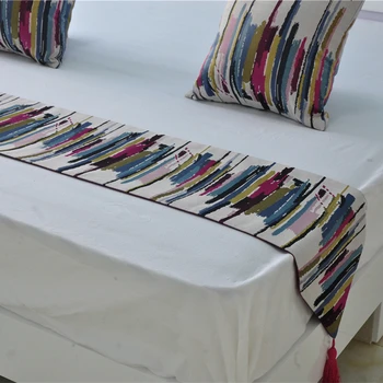 Europos stiliaus Doplerio spalvų juostelės stalo runner Spalvinga Lova Vėliava, Miesto Stiliaus Charakteristika Viešbutis Modelis kambarys dekoratyvinis