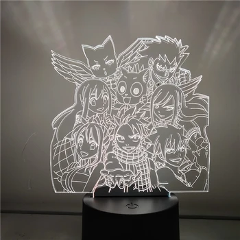Fairy Tail Anime stalinės Lempos Akrilo LED Nakties Šviesos Namuose Dekoratyvinės Šviesos Vaikai Miegamojo Atmosferą, Vaizdo, Šviesos, Vaikams Dovanos