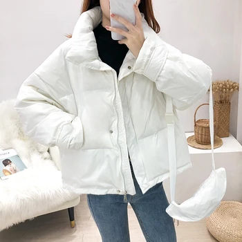 Fitaylor Moterų Žiemos Paltai Baltųjų Ančių Pūkais Parkas Trumpas Chaki Puffer Jacket Šiltas Paltas