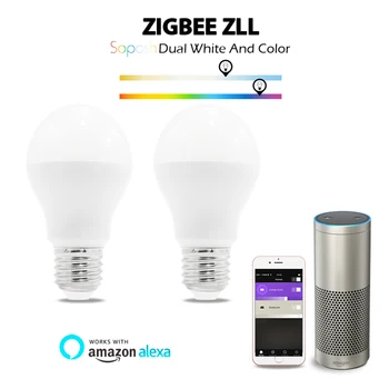 GLEDOPTO LED 6W RGB+BMT led lemputė Zigbee zll zigbee3.0 lemputė e26e27 AC100-240V WW/CW rgb led lemputės šviesos srautą galima reguliuoti smart lemputė dviguba balta