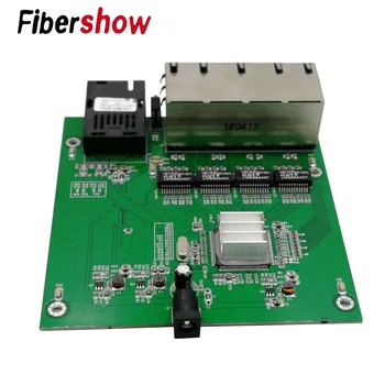 Gigabit Ethernet switch 8 RJ45 1 PK Optinių Laikmenų Keitiklis Vienos rūšies pluošto Port 10/100/1000M PCBA valdyba
