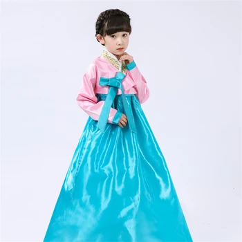 Gimtadienio, Naujųjų Metų Dovana Spalvotų Cosplay Kostiumai Vaikams Mergina Dress Hanbok korėjos Stiliaus Šalies Nacionalinis Vaikų Šokių Yukata