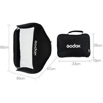 Godox 60 x 60 cm 80 x 80cm Sulankstomas Nešiojamų Bowens Mount Softbox Studija Strobe Flash Nuotrauka Atspindinti Softbox Difuzorius