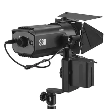 Godox S30 30W Fokusavimas, LED Blykste Nuolat reguliuojamas Šviesos Prožektorius Su Tvarto Duris Profesionali Fotografija