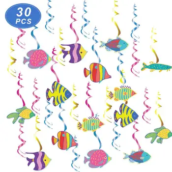 Gyvūnų Žuvų Swirls Kabo Dekoro Medaus Pagal Jūros Undinė Gimtadienio Apdailos Baby Shower Šalies Prekių