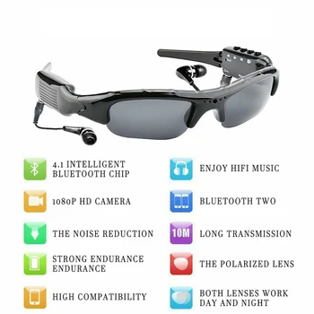HD Bluetooth DV, MP3 Smart Akinius Muzikos Vaizdo įrašymo ryšio telefono Lauko Sporto, Dviračių sportas Akiniai nuo saulės, Fotoaparatą, Parama TF kortelę