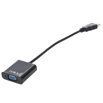 HDMI į VGA adapteris keitiklis + 3,5 mm audio jungtis full HD 1080P juoda