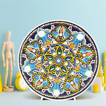 HUACAN 5D Diamond Tapybos LED Lempos Mandala Siuvinėjimo Mozaikos Rinkinys, Kalėdų Papuošalų, Namų Dovana