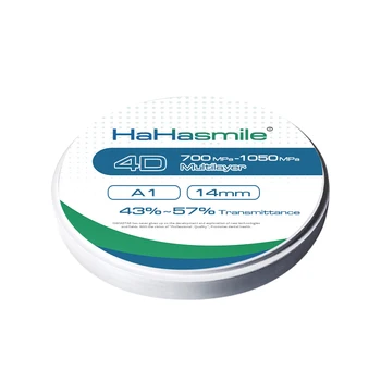 HaHasmile 4D-Daugiasluoksnės Cirkonis Blokai Dantų Lab 98-A1 Fiksuotojo Cirkonis Restauravimo Medžiagos, 6 Sluoksnių ir Daugiasluoksnių Spalva