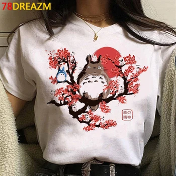 Hayao Miyazaki Totoro Studio Ghibli t-shirt femme ulzzang grafinis tees moterų japonijos balti marškinėliai kawaii marškinėliai