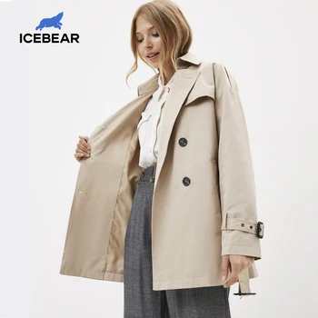 ICEbear 2020 Moterų pavasario švarkelis, stilingas atsitiktinis moterų atvartas tranšėjos paltai kokybės ženklo moterų drabužiai GWF20027D