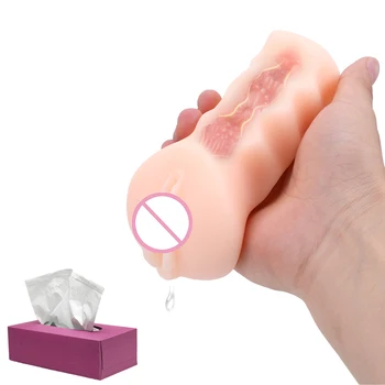 IKOKY Vyrų Masturbator Sekso žaisliukai Vyrams Orlaivių Taurės TPR Realus Pūlingas Sekso Produktai Dirbtinė Vagina