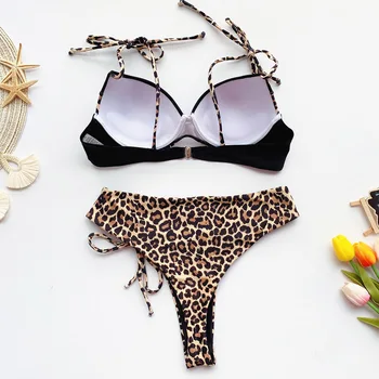 INGAGA Push Up Bikinis 2021 Maudymosi Leopard Biquini Kratinys maudymosi Kostiumėliai Moterims Seksualus Aukštos Sumažinti Brazilijos Bikini Nustatyti, Maudymosi Kostiumai