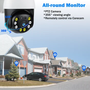 IP Kamera, Wi-fi, 5MP HD VAIZDO stebėjimo Kamera Lauko Smart Home Security Monitor PTZ Kamera, Auto Sekimas Priežiūros Naktinio Matymo Spalva