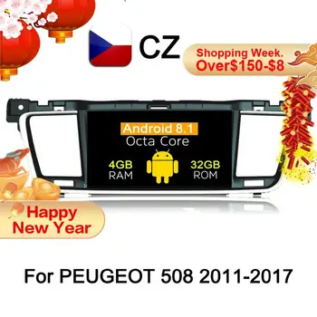 IPS Ekranas Android 8.1 Automobilių galvą vienetas PEUGEOT 508 2011 2012 2013 2016 2017 Automobilio Radijas stereo su GPS navigacija BT