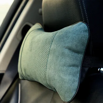 Italijos Alcantara automobilių kaklo pagalvės abi pusės dirbtinės odos vienos pagalvėlės tinka užpildyti pluošto universaliųjų automobilių pagalvė
