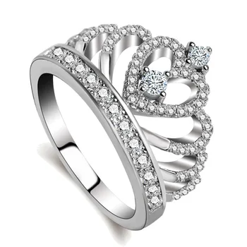 Išskirtinį 925 Sidabro Žiedas Crystal Žiedas širdelės formos Ponios Cirkonis Žiedas Juvelyriniai dirbiniai Moterų Dalyvavimo Šalies Didmeninės Vestuvių Žiedas